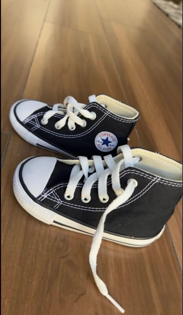 Tênis Converse All Star Preto Bebê - Tamanho 20