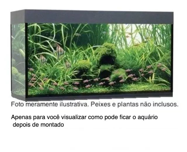 Aquário 80x30x40cm Vidro 6mm temperado + Sump Lateral + bomba submersa + Midias Filtrantes - Foto 4