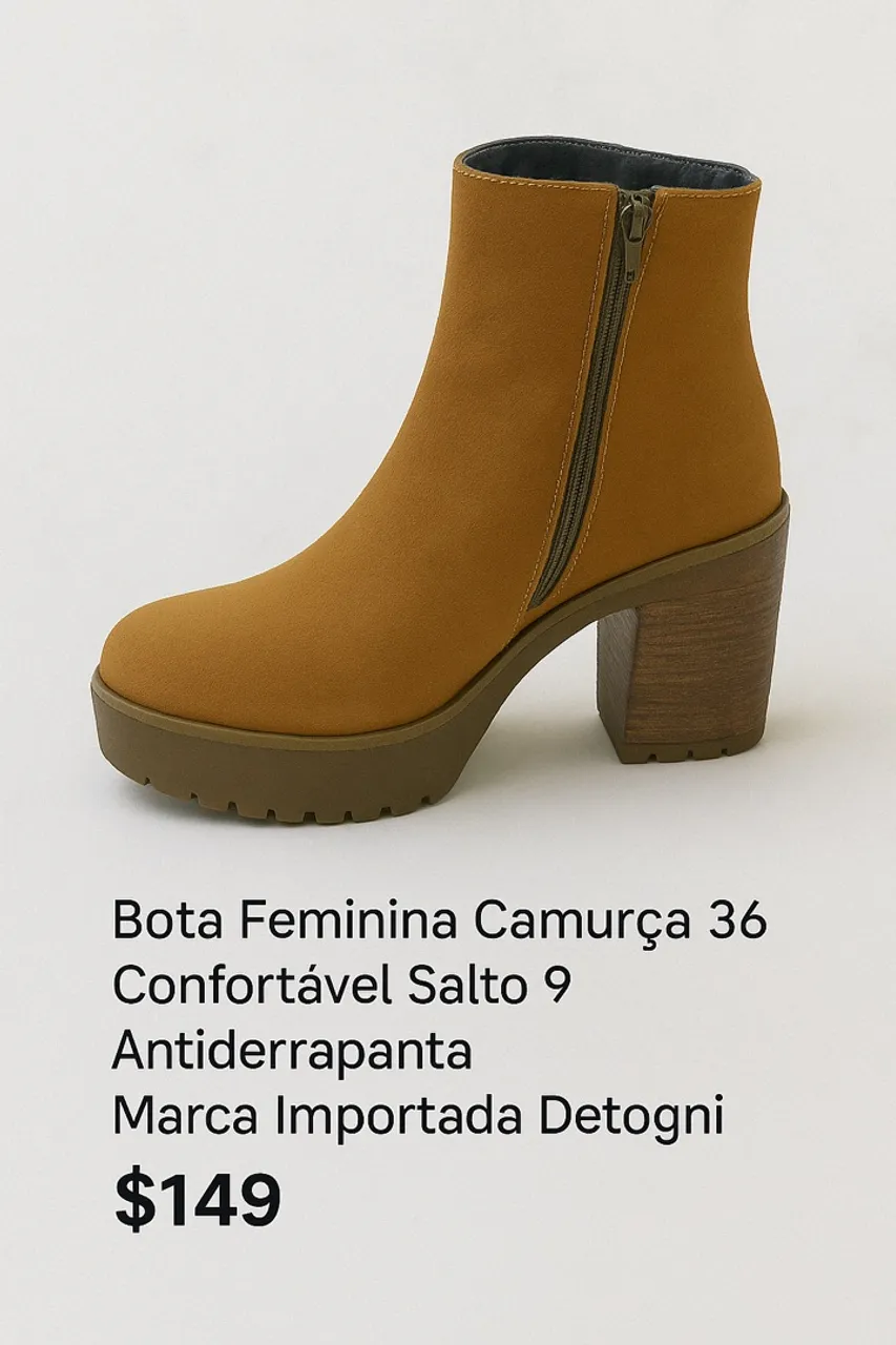 Bota Feminina Camurça Caramelo - Nova