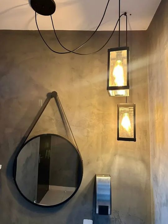 Kit 2 Lustres Estilo Industrial com Lâmpadas de Filamento