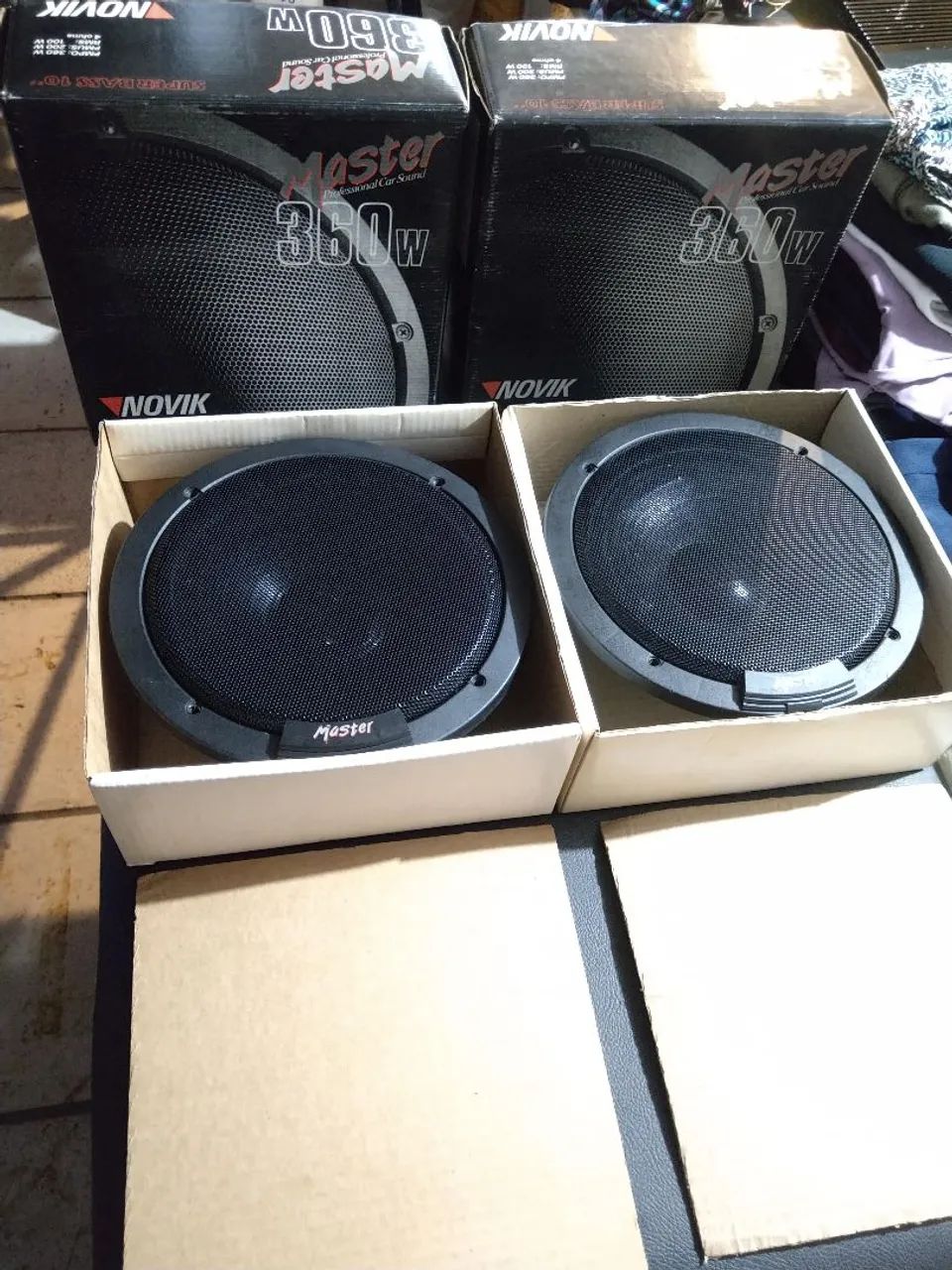 Par de subwoofer de 10" polegadas Novik Master 360W de época anos 90