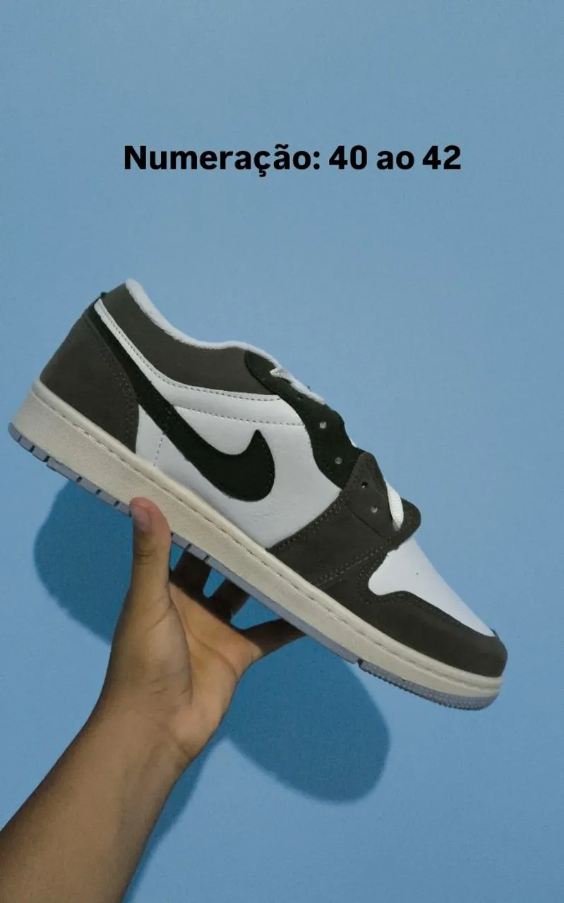 Air Jordan 1 Low Cinza e Branco - Numeração 40 ao 42