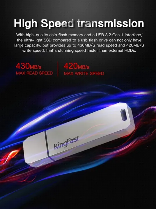 Kingfast ssd externo 512gb usb 3.0