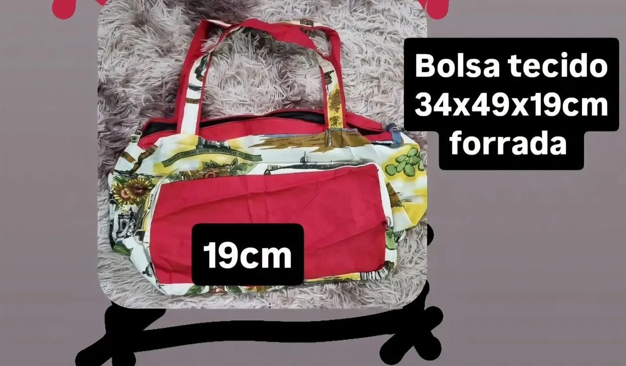 Bolsa tecido tamanho medio - Foto 2
