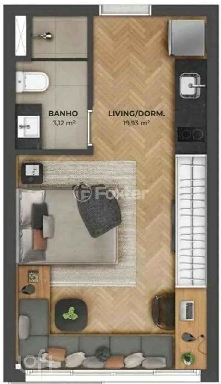 Apartamento à venda em Cidade Baixa com 28 m², 1 quarto