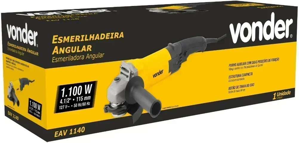 Esmerilhadeira Angular 4.1/2 Polegadas Eav 1140 Vonder