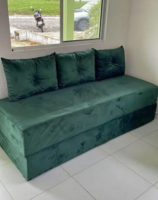 Sofá Cama Verde - Novo