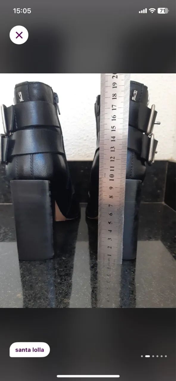 Bota média Em COURO Santa Lolla original - Foto 4