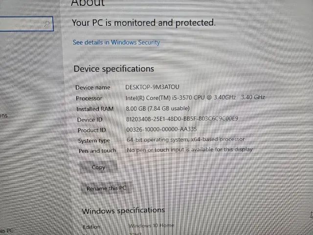 i5-3570 Computer, 3rd Generation – 8 GB DDR3 RAM – EVGA 600 W Power Supply64739262135041121