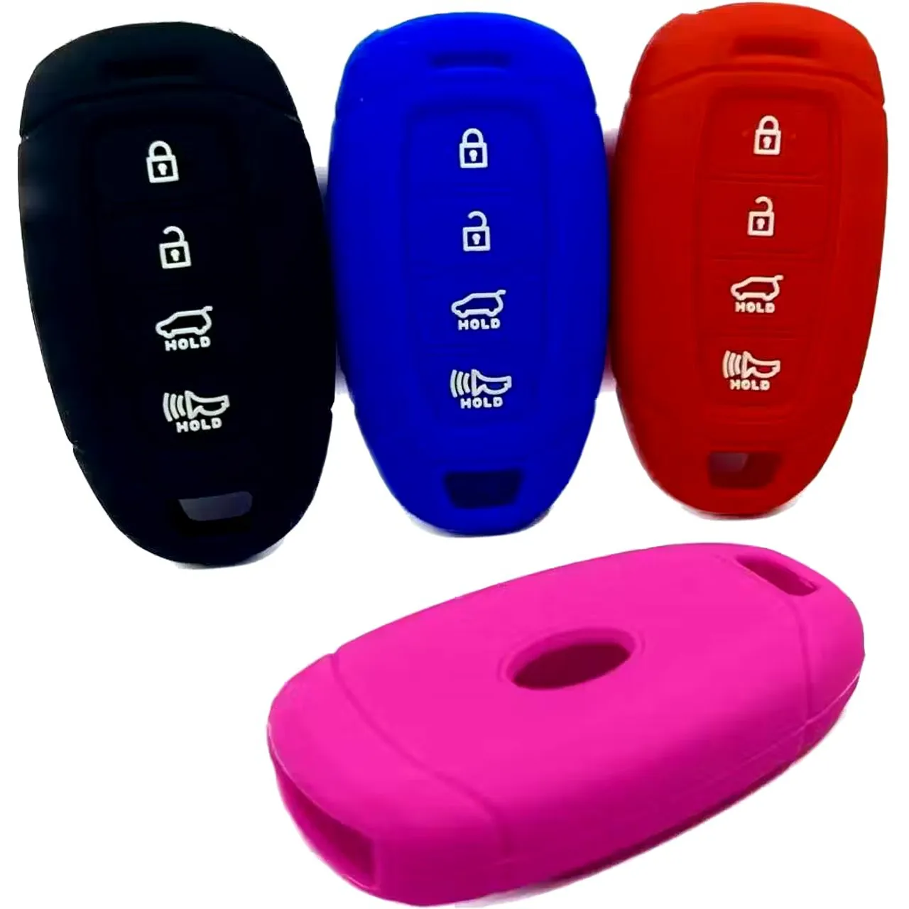 Capa em silicone para chave do novo Hyundai Creta, 4 botões 2024 ~ 2025.