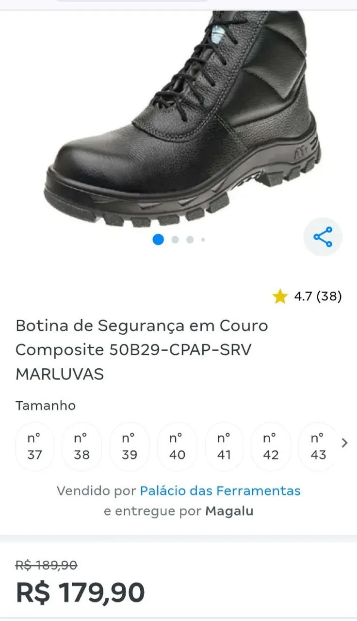 Bota de segurança marluvas  - Foto 6