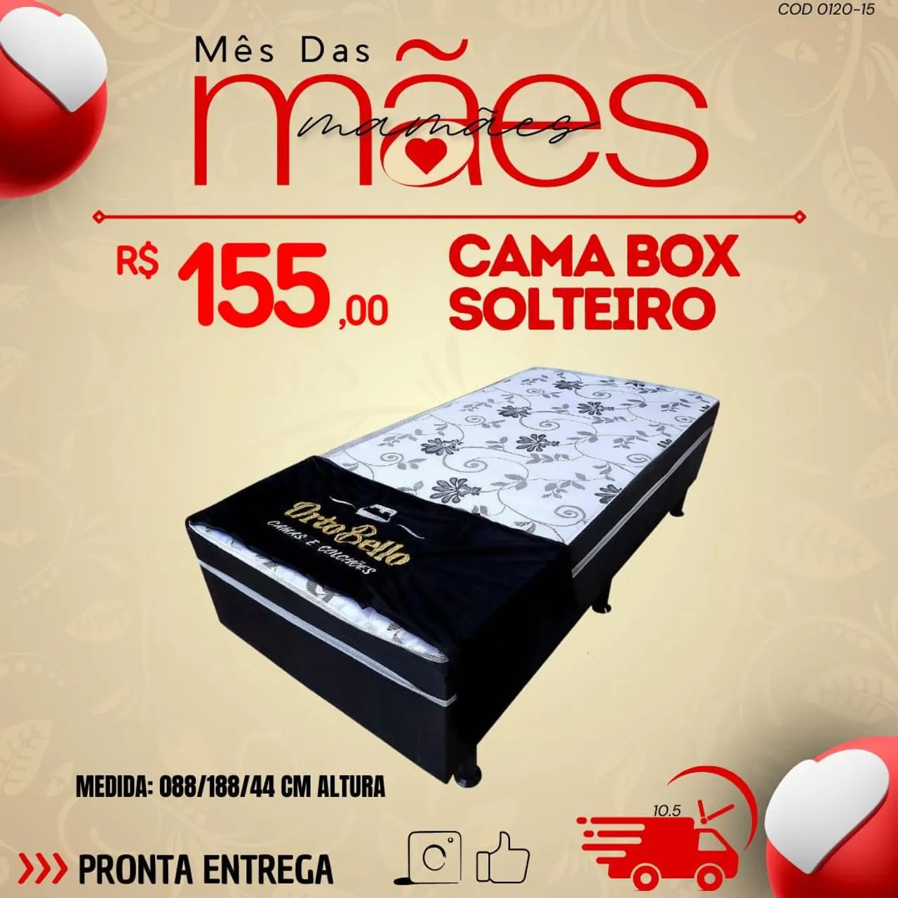 Cama Box solteiro- R$155,00