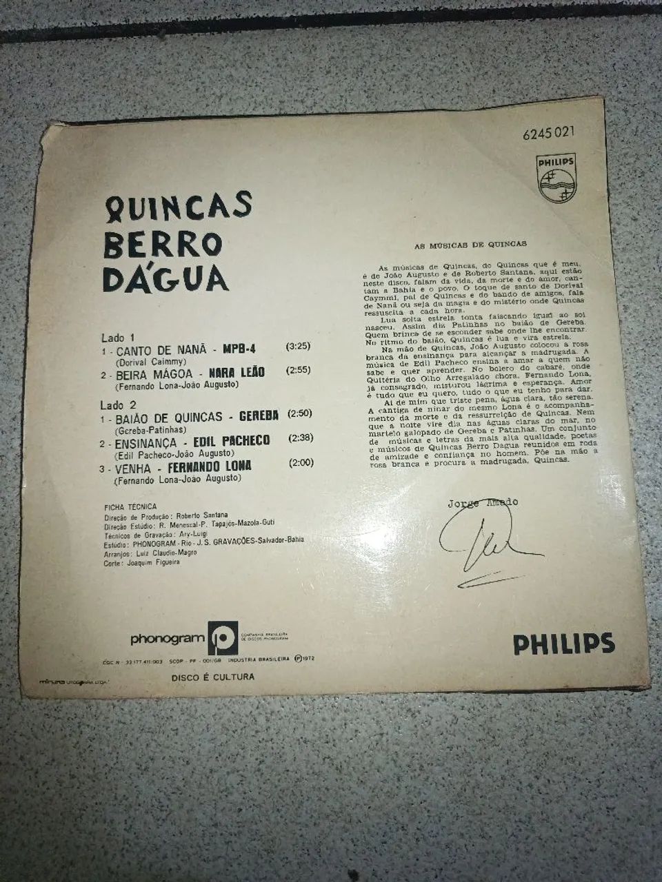 Compacto vinil Quincas Berro D'água 1972 - Foto 2