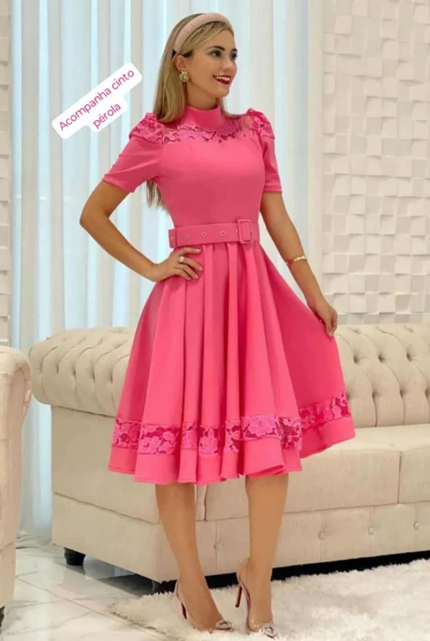 Vestido Midi Floral Lilás e Amarelo - Foto 4