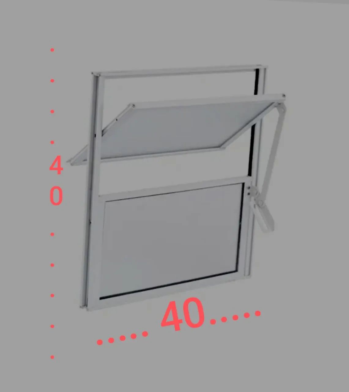 Janela basculante 40x40 Branca. Alumínio  - Foto 2