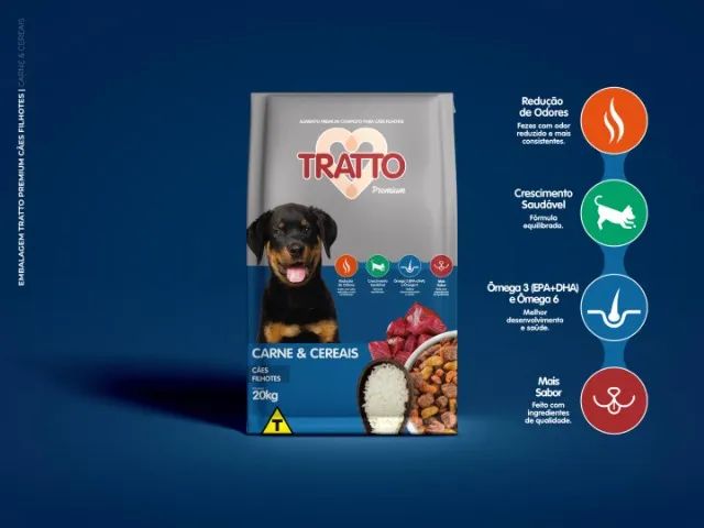 Tratto premium filhote carne e cereais 20kg