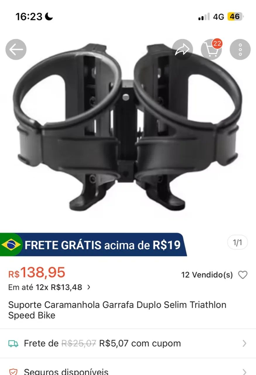 Suporte Duplo de Caramanhola para Bicicleta - Foto 2