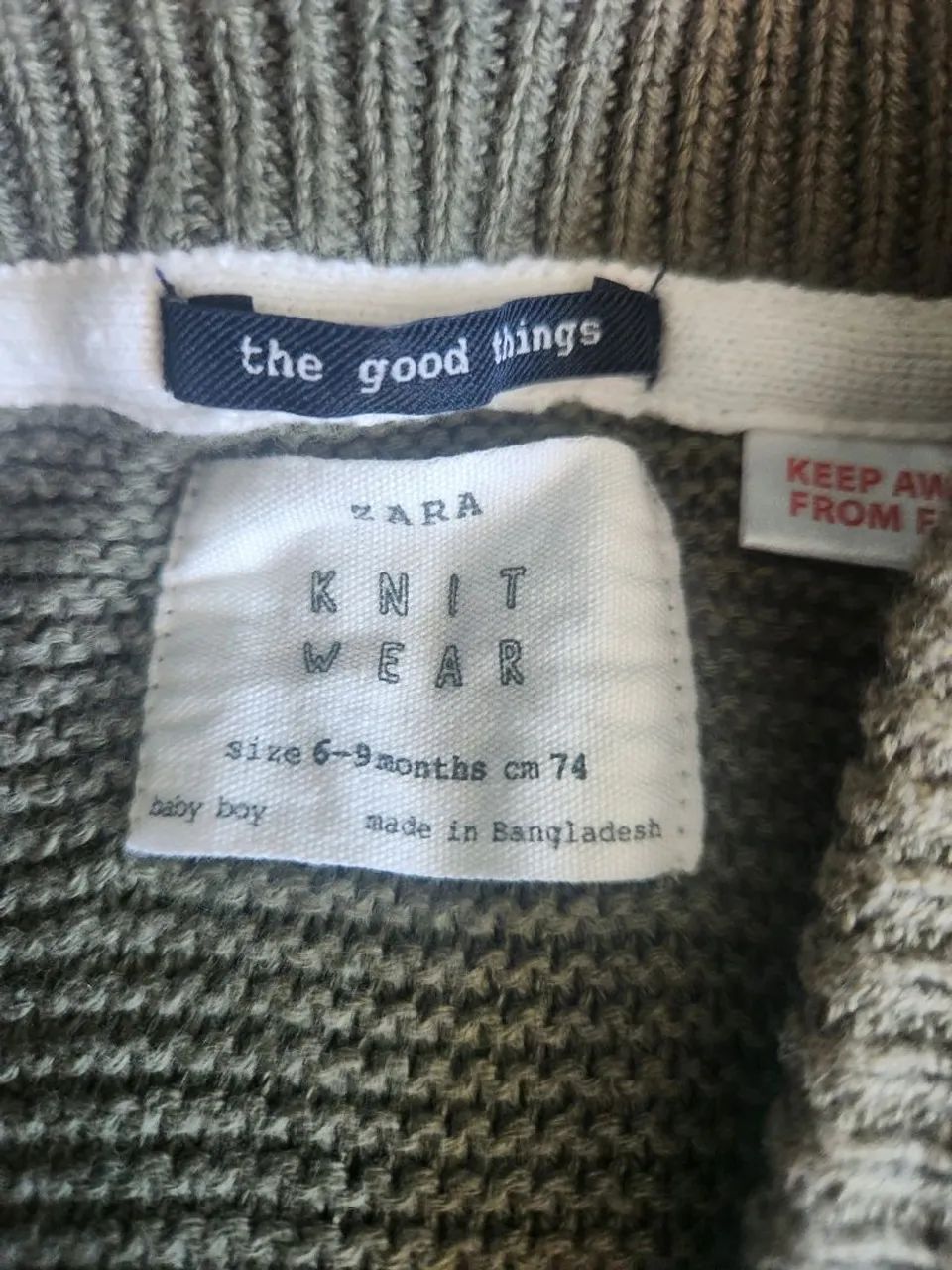 Casaco de Tricô Verde Zara Baby - Foto 3