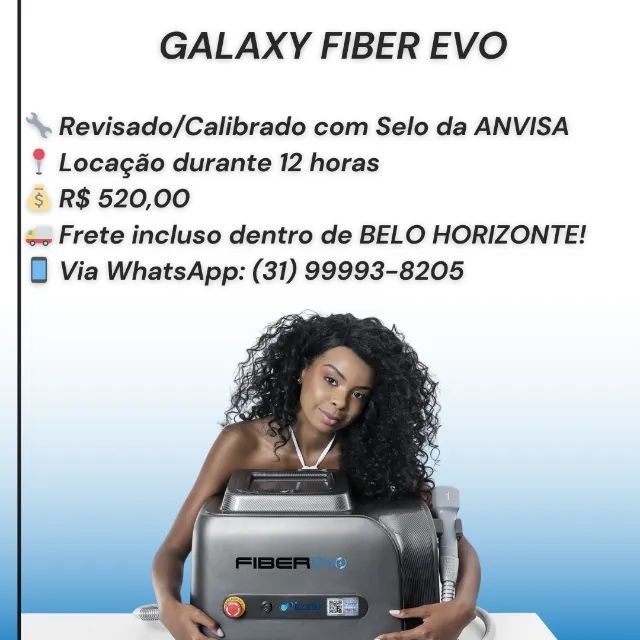 Locação Galaxy Fiber EVO - Laser Para Depilação - Promoção por Tempo Limitado