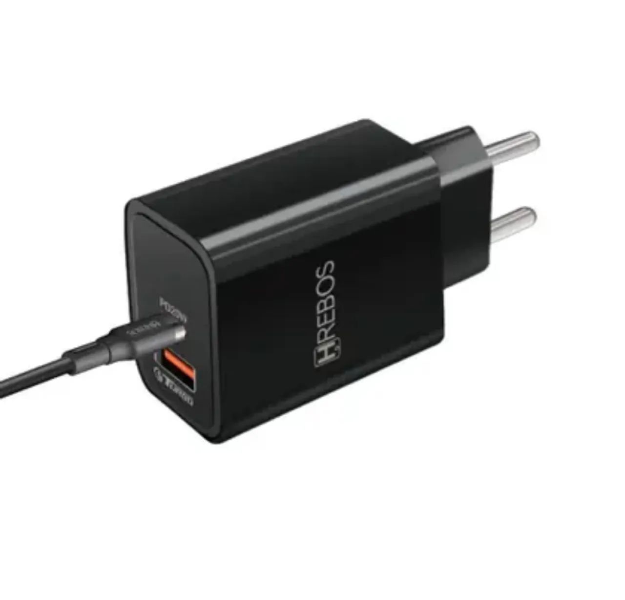 Carregador Rápido 30W USB-C + USB-A para iPhone e Android - Preto - Foto 2