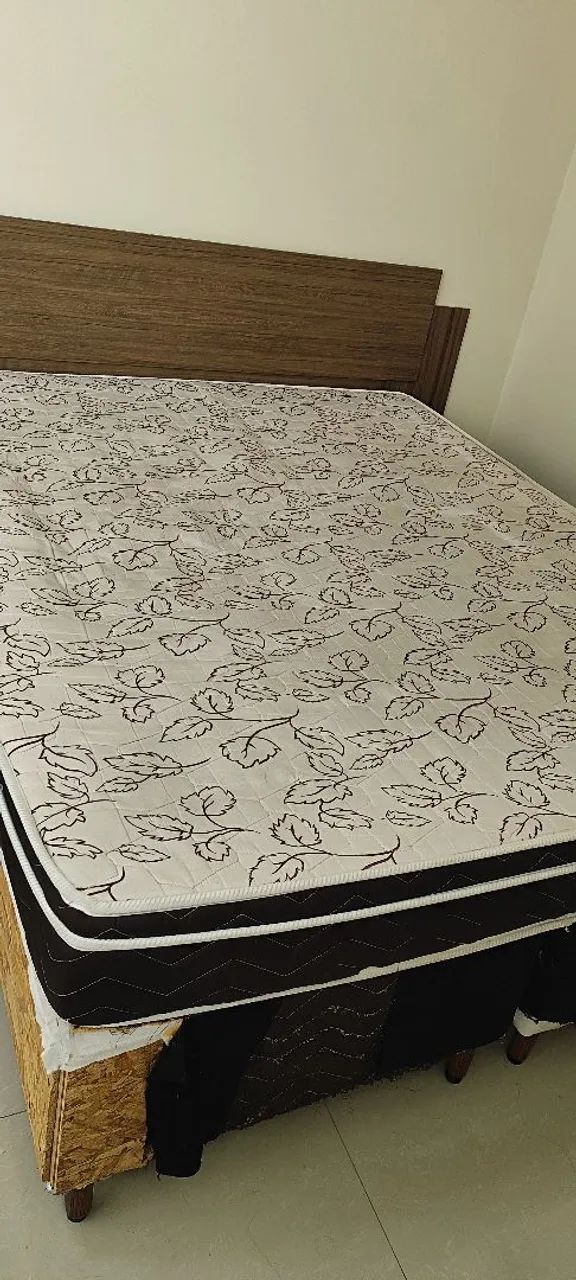 Cama Box de Casal Queen com Colchão e Cabeceira + Brinde jogo completo lençol  - Foto 5