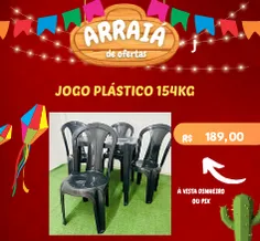 JOGO DE MESA BISTRÔ 154KG PRETO