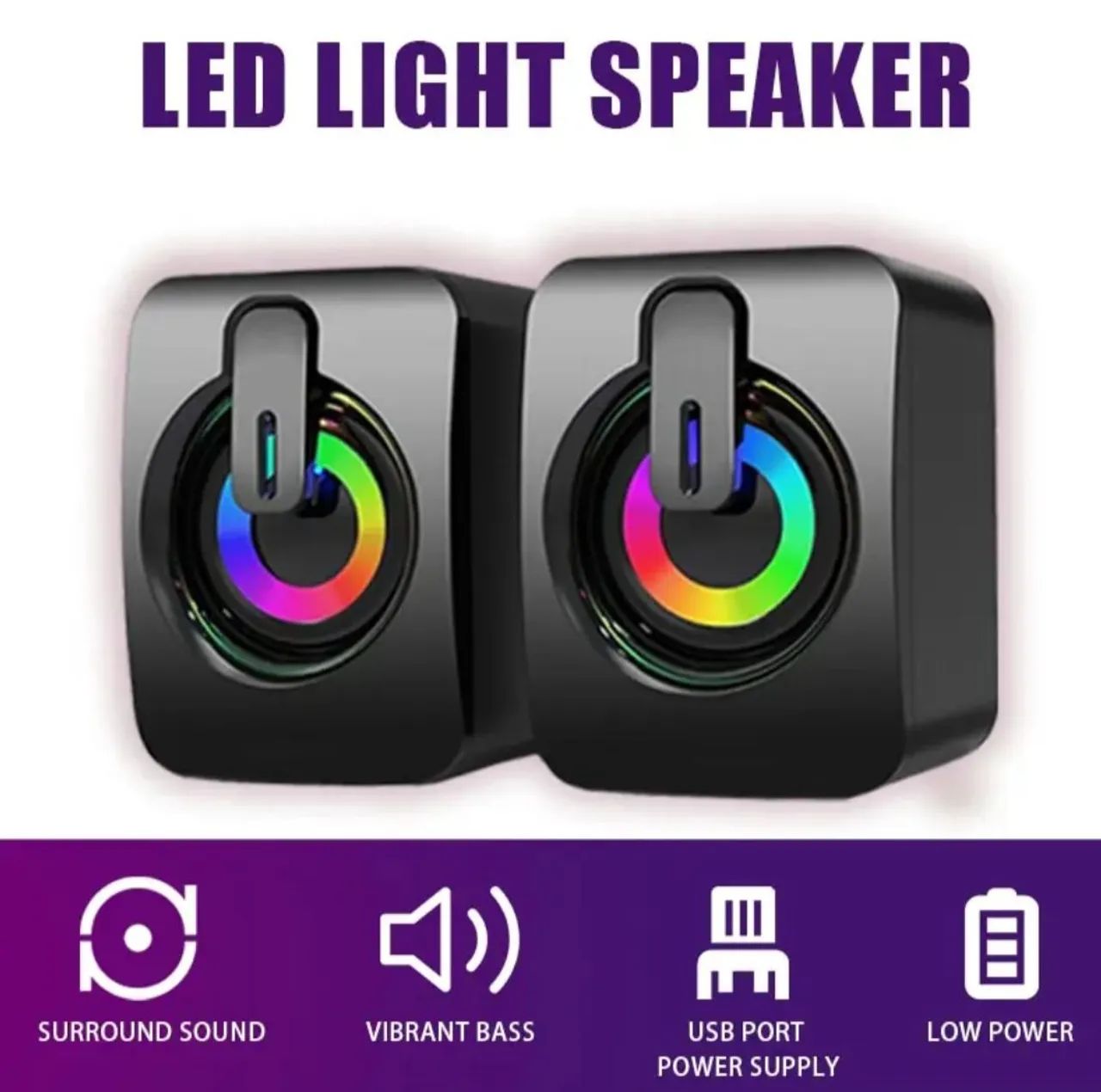 Caixas de Som para PC / Notebook com RGB - Foto 3