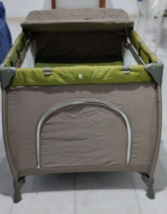 Berço portátil para bebê - Verde - Foto 6