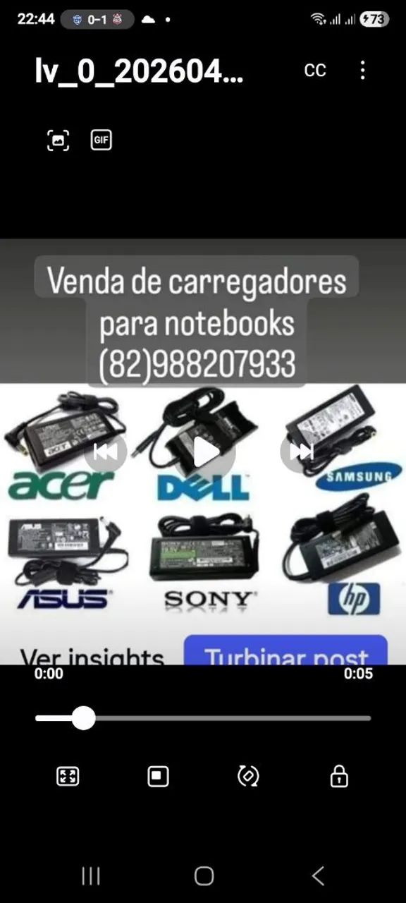 Venda de carregador para notebook