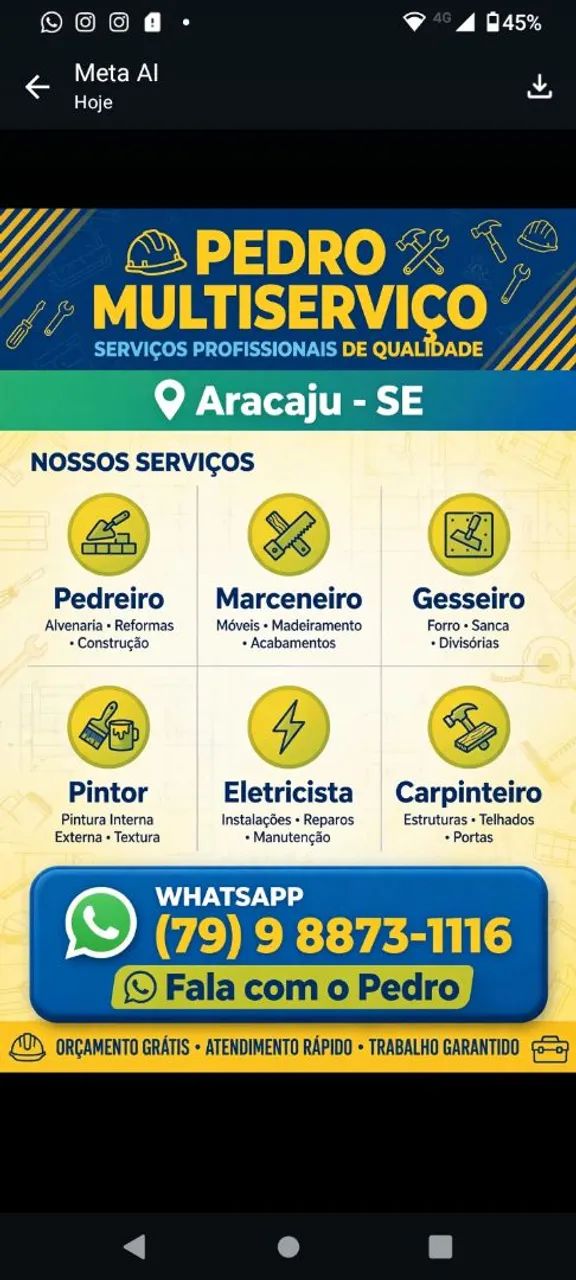 Pedreiro disponível ok qualquer tipo de serviço 