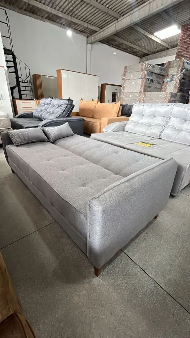 Sofá Cama Tecido Linho LUXO Em Promoção! - Foto 2