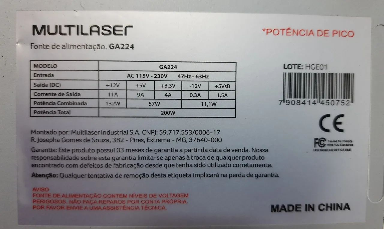Fonte GA224 multilaser. - Foto 2