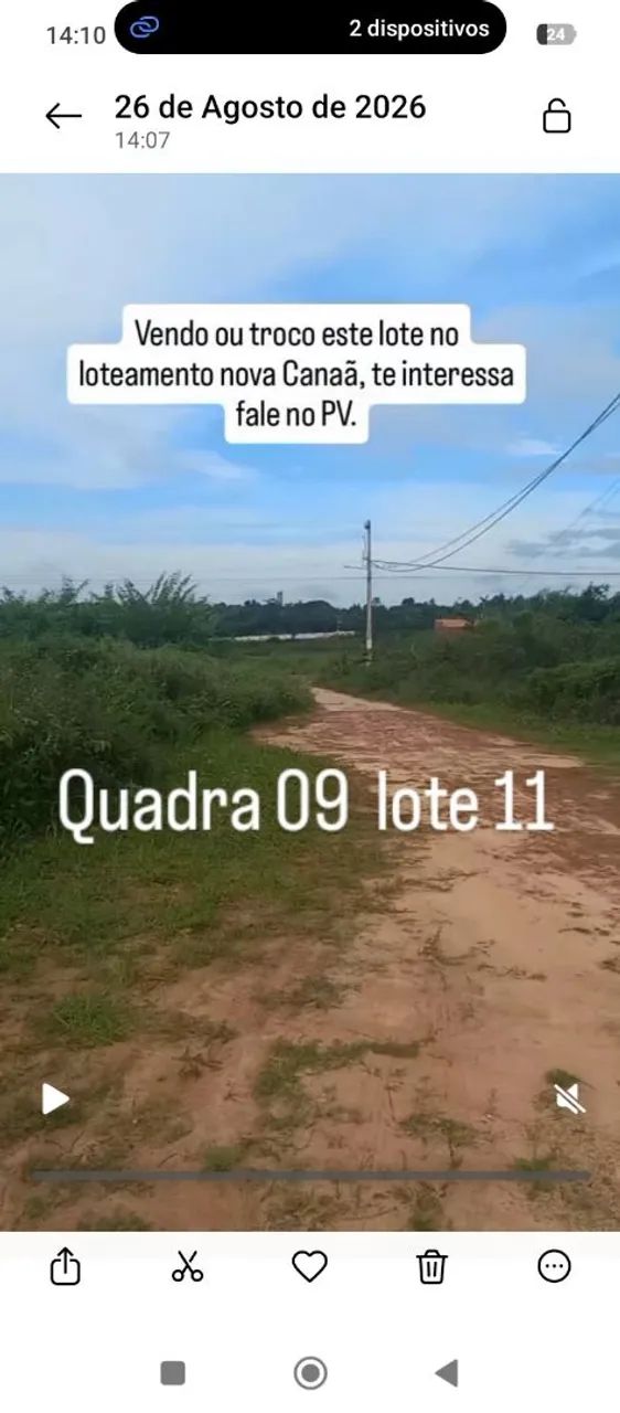 Vendo terreno nova canaã 