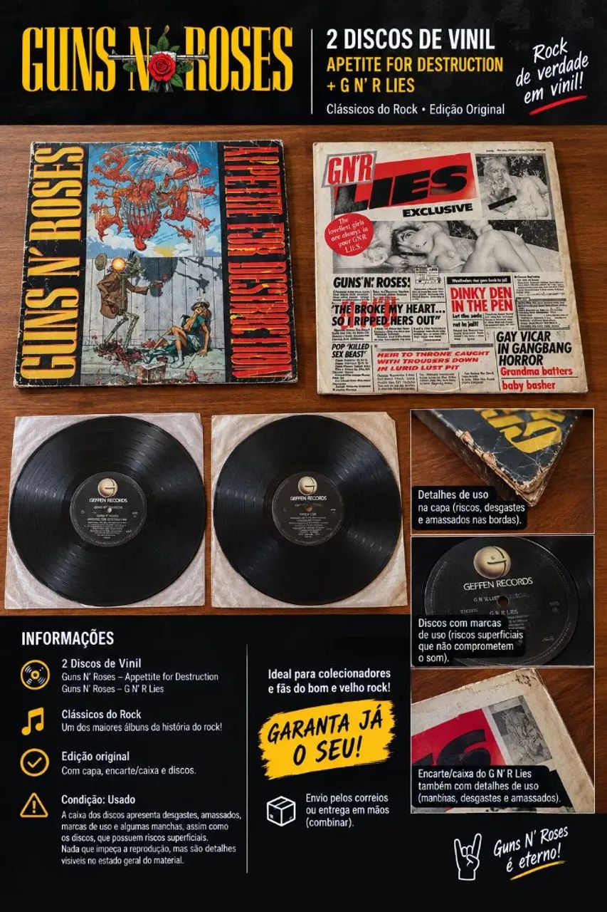 Guns N? Roses - 2 LPs em vinil