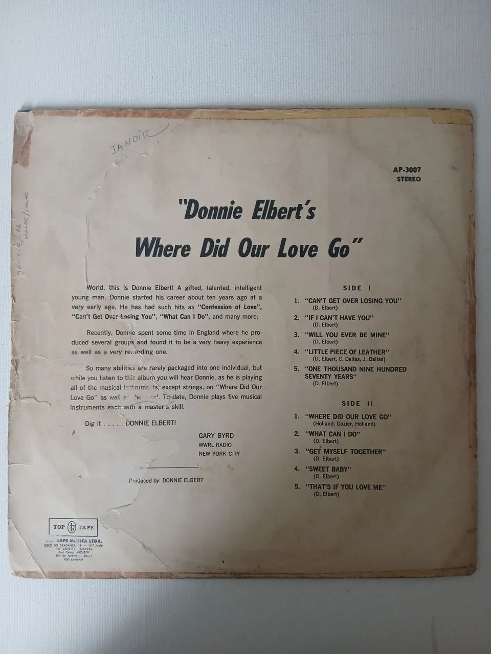 Lp donnie elbert "where did our love go " usado - Foto 2