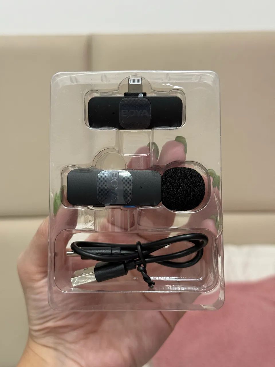 Microfone BOYA Sem Fio com cancelamento de ruído para celular BY-V1 for Lightning 