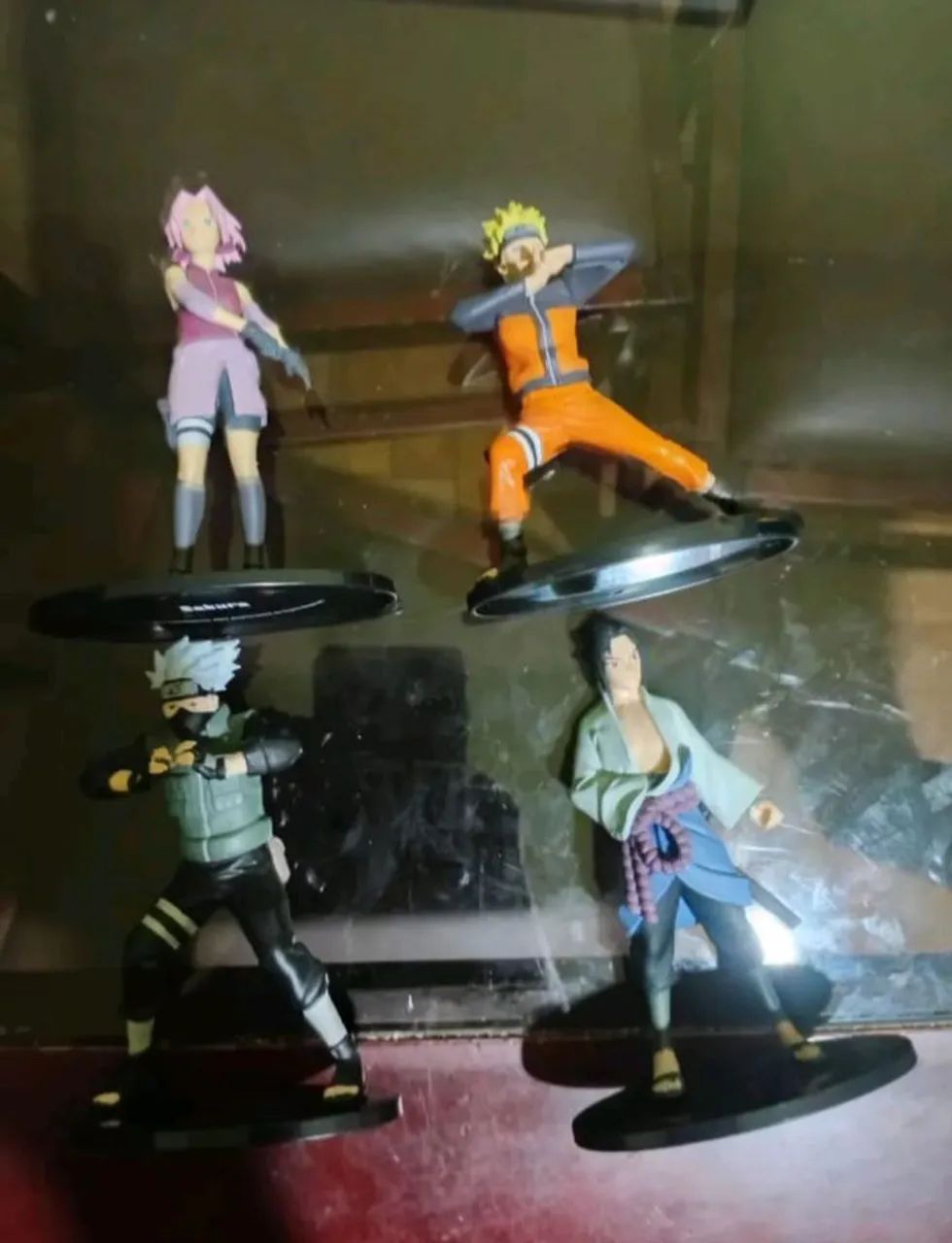 Lote 4 bonecos de Naruto- Naruto, Sasuke, Sakura e Kakashi equipe 7