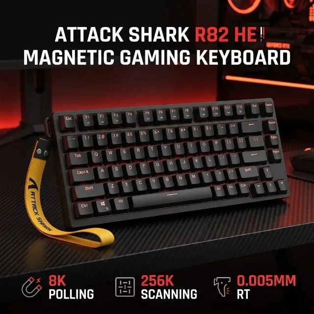Attack Shark Keyboard X82 He Preto