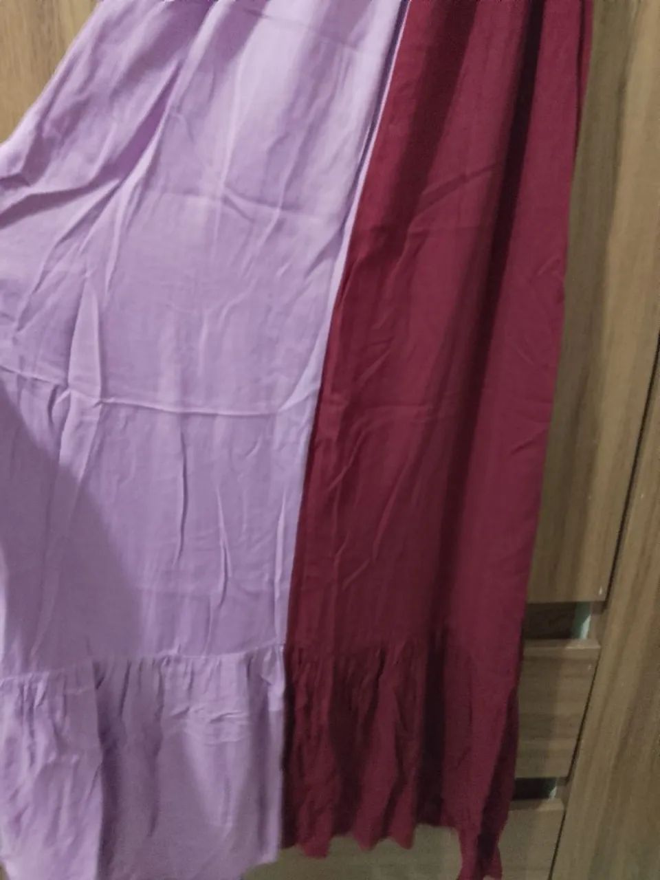 Vestido longo alça traçada bicolor - Foto 3