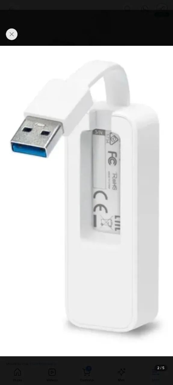 Adaptador Rede Ethernet Gigabit Usb 3.0 Lan Tp Link Ue300 - Foto 3