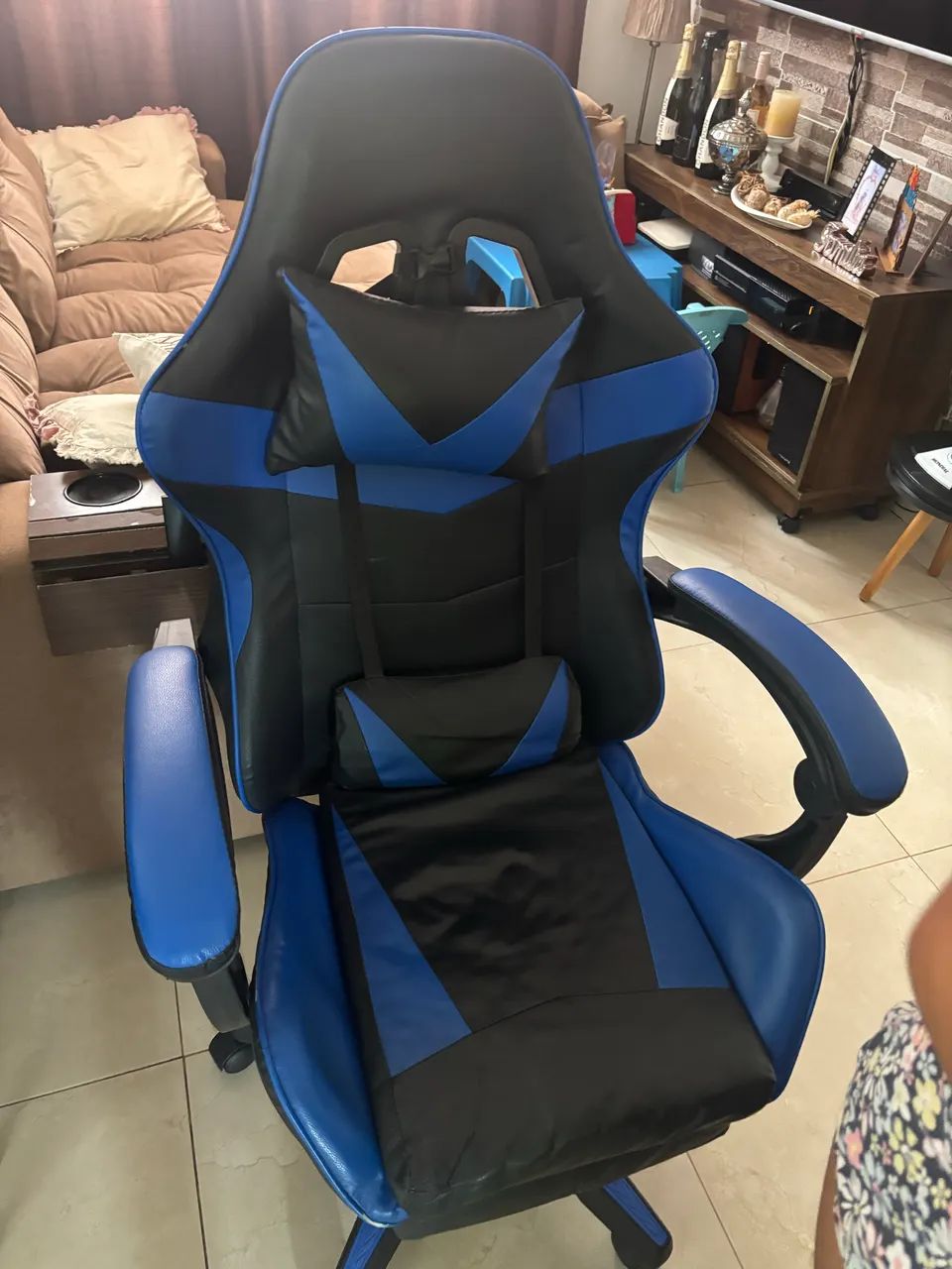 Cadeira game azul 