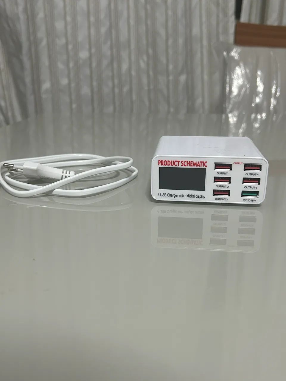 Display Digital Usb De 6 Portas Bloco De Saída Inteligente