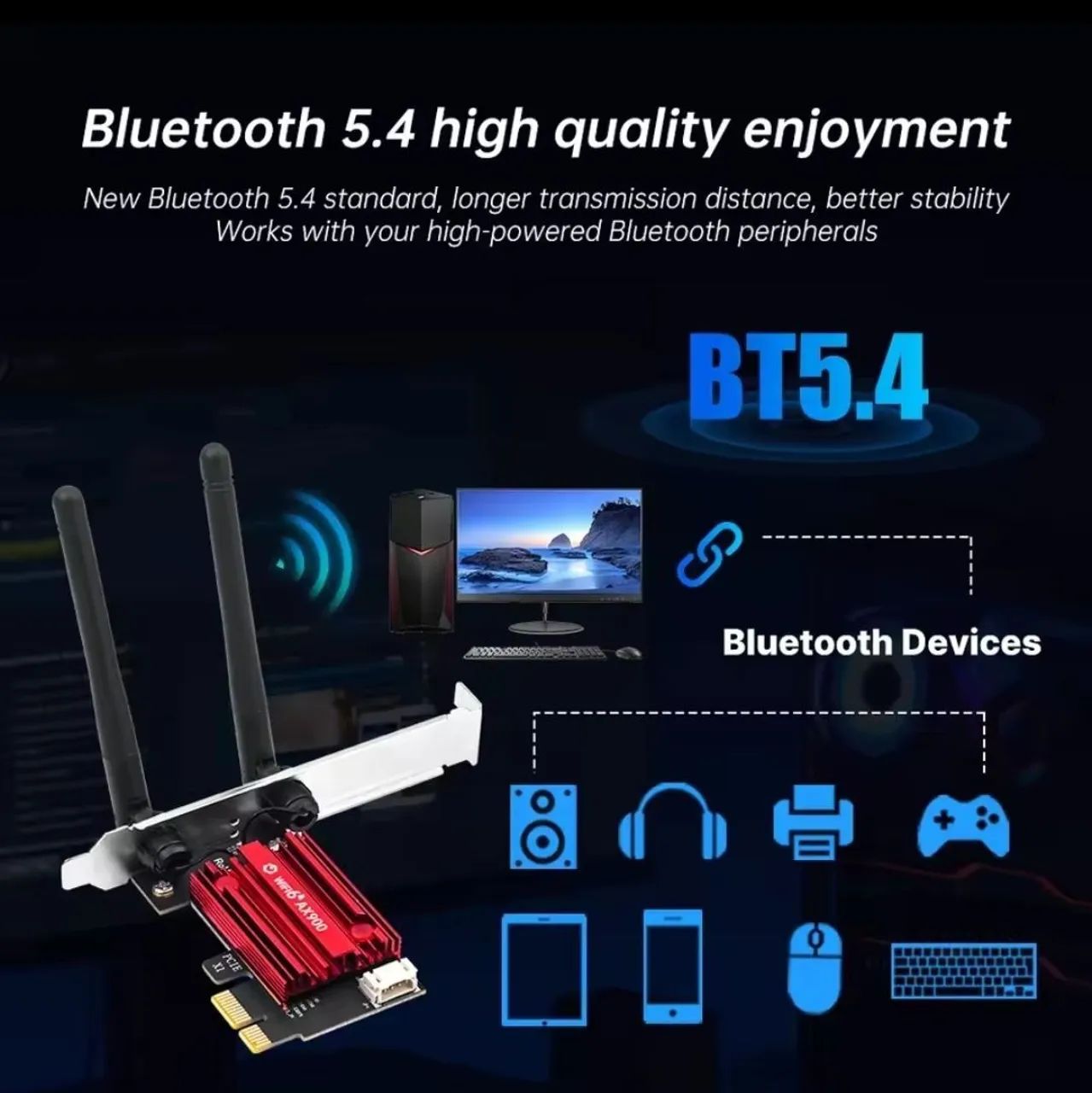 Placa de rede PCie Wi-Fi e Bluetooth  - Foto 2