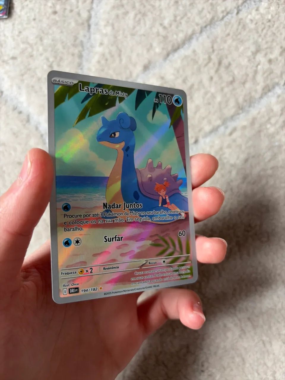 Carta Lapras da Misty Full Art - Foto 2