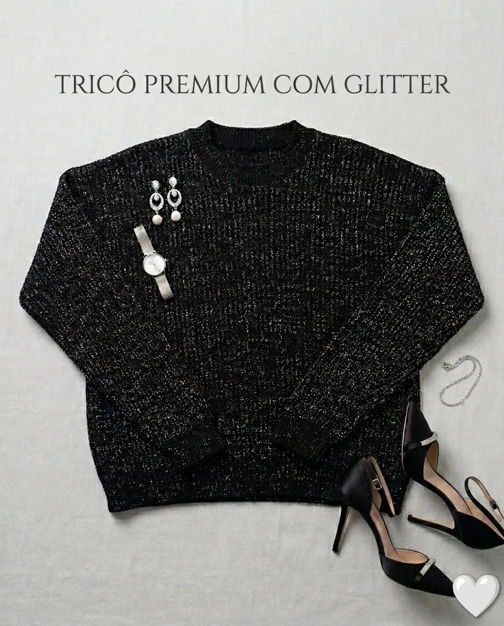 Suéter tricô com glitter 
