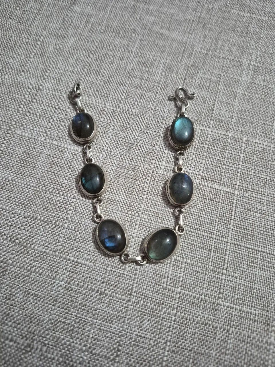 Pulseira de prata 925 com labradorita