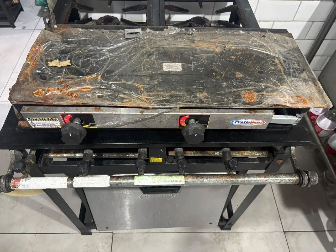 Chapa para lanches a gás