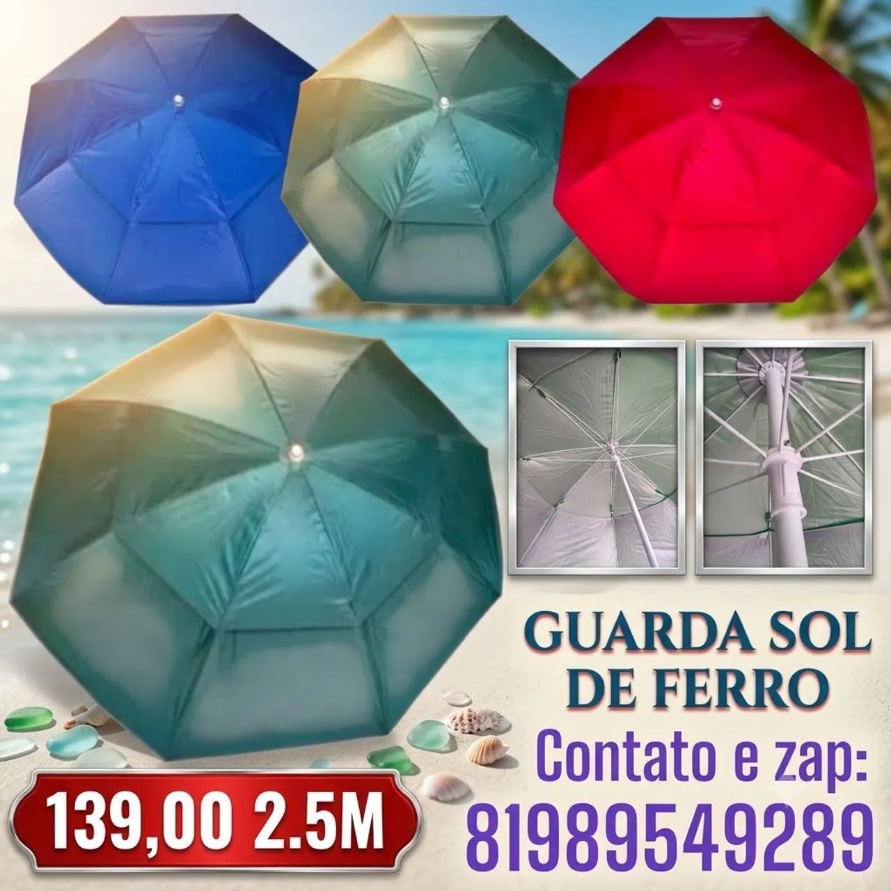 Guarda sol de 2.5m 