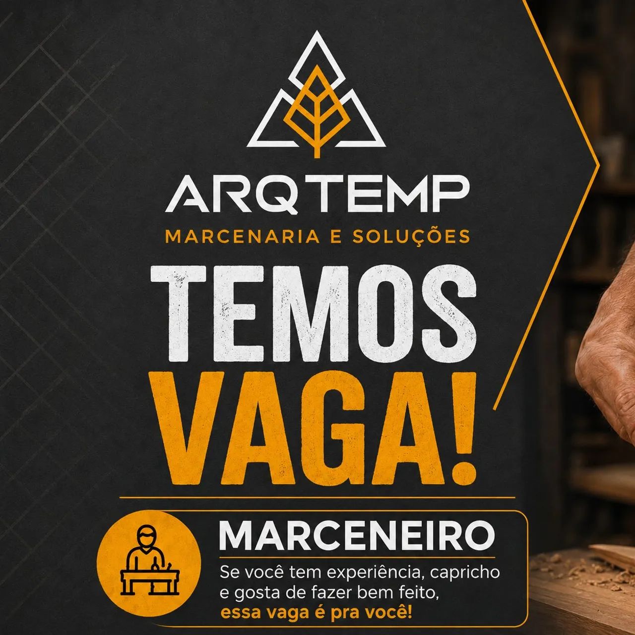 Vaga para Marceneiro e Meio-oficial 