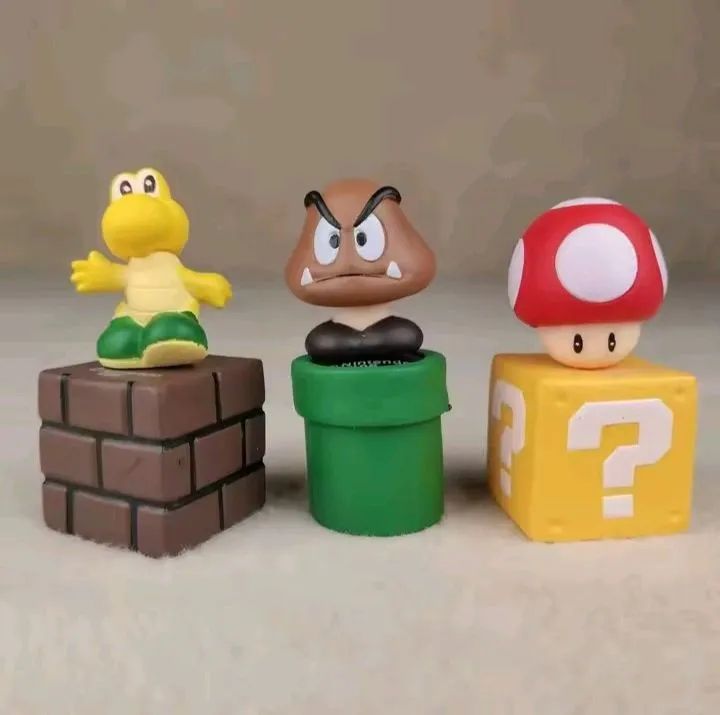 5 Mini Boneco estatueta Mario Bros em pvc - Foto 3